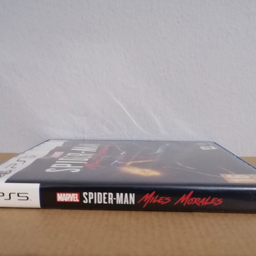 Spiderman Miles Morales PS5 game case used, promo display without game
