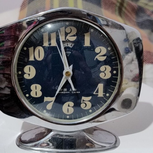 Diamond Shanghai κινέζικο vintage επιτραπέζιο ρολόι ξυπνητήρι χρώμιο μηχανικό