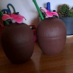 Plastic cups used, set of two