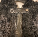 Fur jacket black, size S, with defect