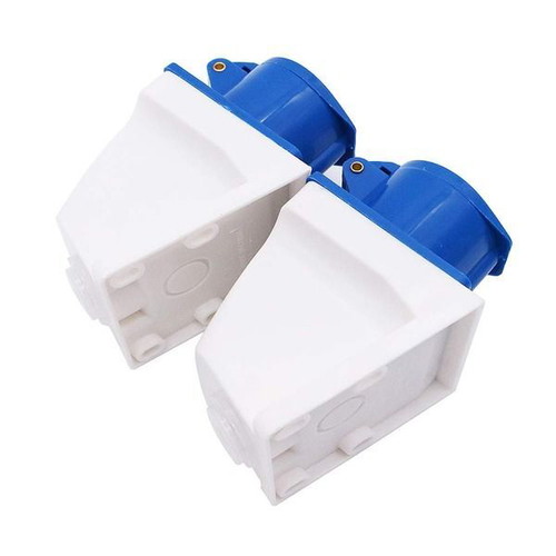 POFET industrial surface mount socket 16 A 220–250 V 3-pin IP44 blue, set of 2