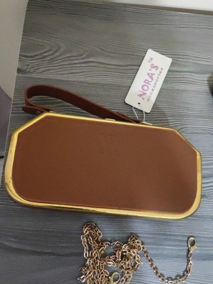 Women's handbag new, brown with chain strap