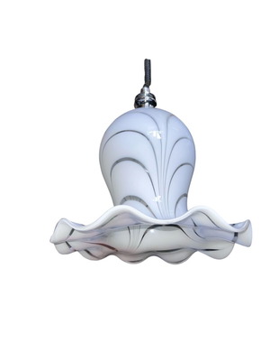 Vintage opaline glass ceiling light 60s like new, Murano style Ø38