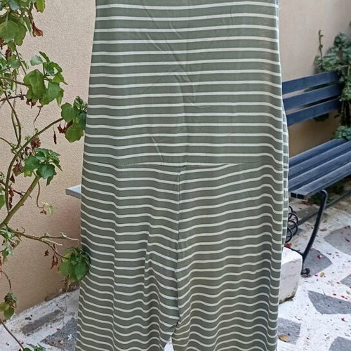 Striped Cotton Jumpsuit one size new with front pockets and adjustable straps