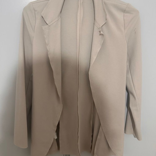 Beige mid-length jacket S/M like new, unlined