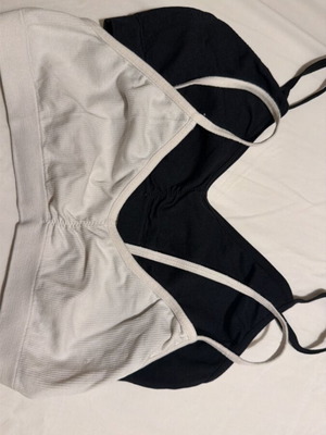 H&M Teen Girls' Bustiers Used, Size 170 cm, Black and White, Pack of 2