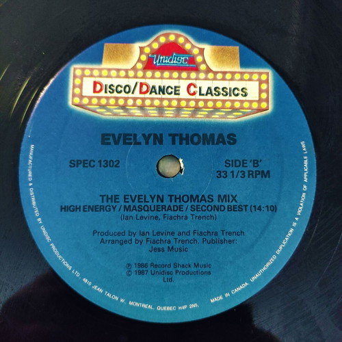 Evelyn Thomas High Energy 12'' Vinyl Maxi Single used, electronic