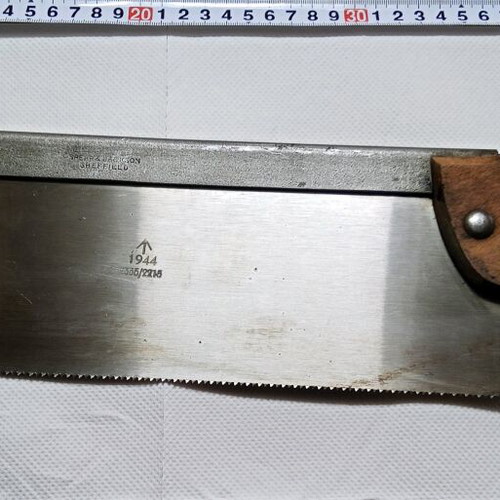Spear & Jackson Sheffield Tenon Saw 1944, like new, WWII military collectible