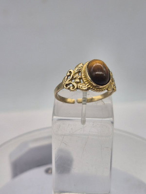 Tiger's Eye Crystal Brass Ring new
