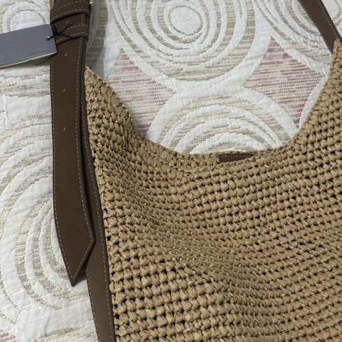 Parfois shoulder bag with straw effect, medium size
