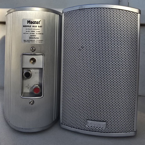 Magnat Needle Alu Sat speakers like new, 70 watts, aluminium