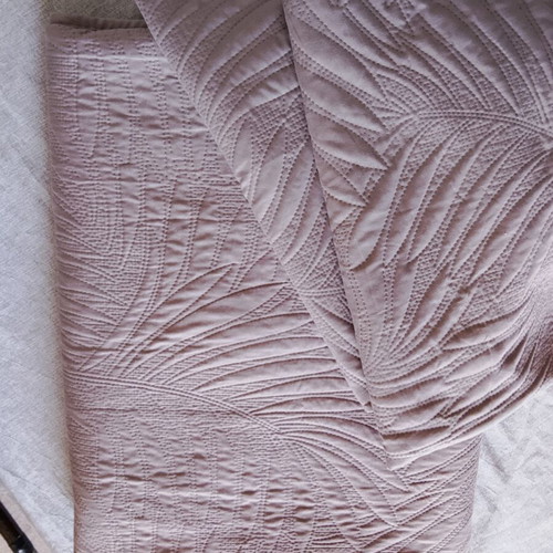 King Size Bedspread Set like new, gray with embossed patterns