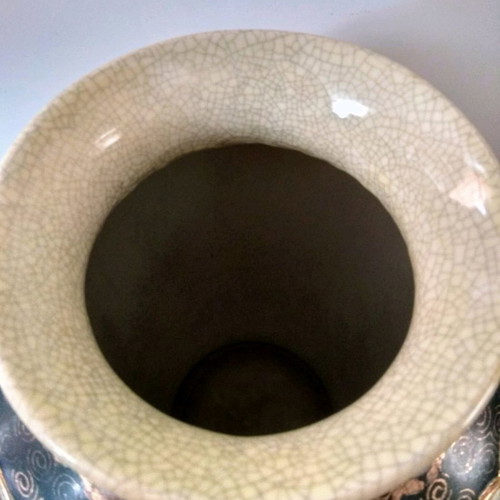 Satsuma vase set used, height 32 cm and 26 cm