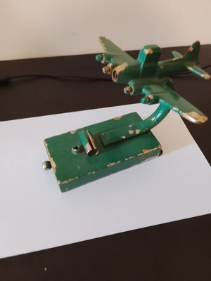 Vintage airplane table lamp used, needs electrical repair