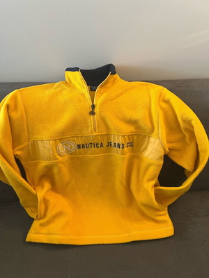 Nautica fleece with pockets and neck zipper, like new, yellow, size S