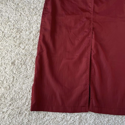 Nylon skirt red long high-waisted used, size 34 (XS-S)