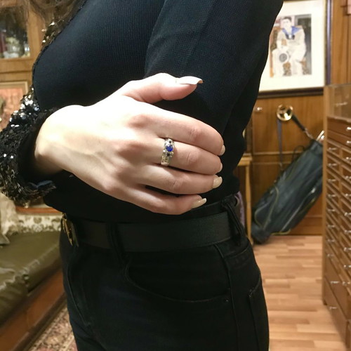 18k ring with sapphires and brilliants new