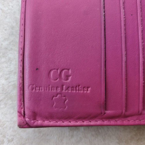 Leather wallet CG used, pink with some wear