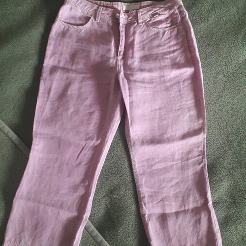 Linen capri pants Escada sport used, purple, size M