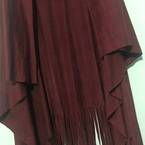 Vest with fringes new, alcantara fabric