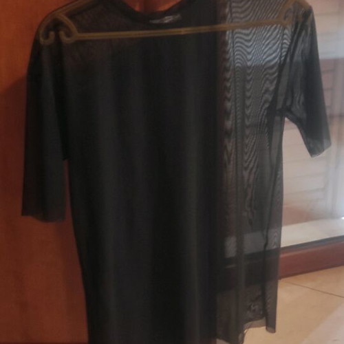 Zara t-shirt size M transparent like new, black