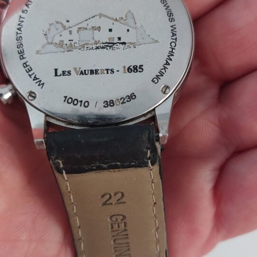 Edox Les Vauberts Chronograph Big Date watch like new, Swiss made