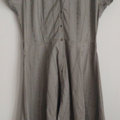 Bhs women's midi dress, size NL, khaki, flared bottom