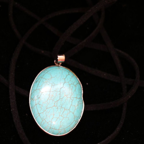 Turquoise Pendant 925 Sterling Silver Navajo Indian New