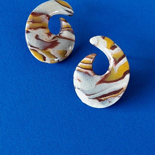 M-art S-tudio earrings new, handmade with animal print