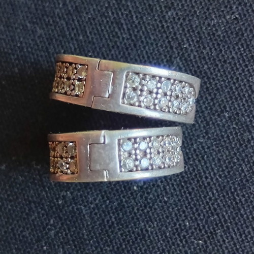 Silver earrings used with stones
