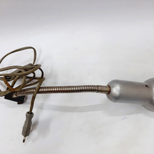 Vintage industrial metal lamp with spot used, white, flexible arm, E27