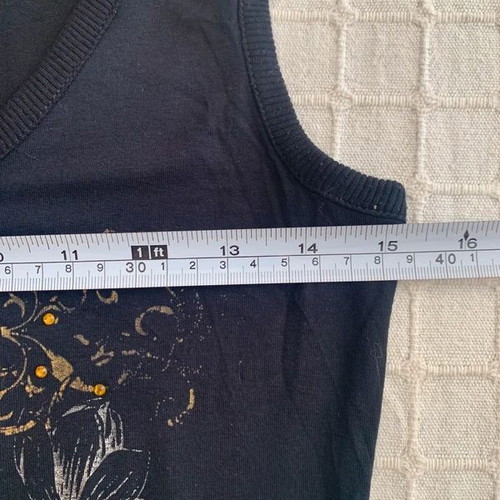 Mogul black tank top with gold details, size S