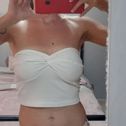 Shein White Strapless Top new XS