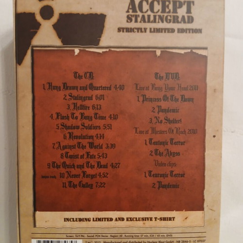 Accept Stalingrand box set like new, CD DVD and t-shirt