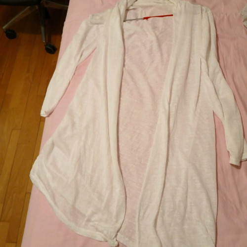 Long spring cardigan like new, white