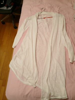 Long spring cardigan like new, white