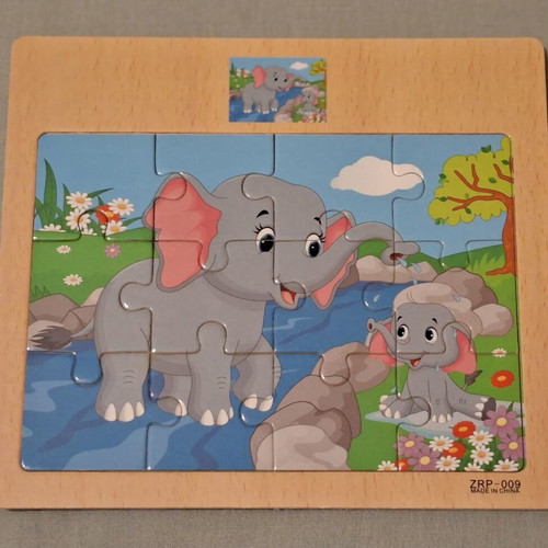 Elephant puzzle, 12 pieces
