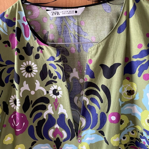 Zara long dress caftan new, colorful, cotton