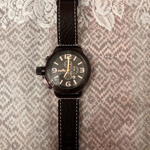 Oxette Unisex Wristwatch like new, brown leather strap, chronograph