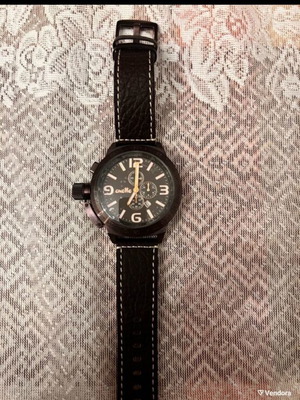 Oxette Unisex Wristwatch like new, brown leather strap, chronograph