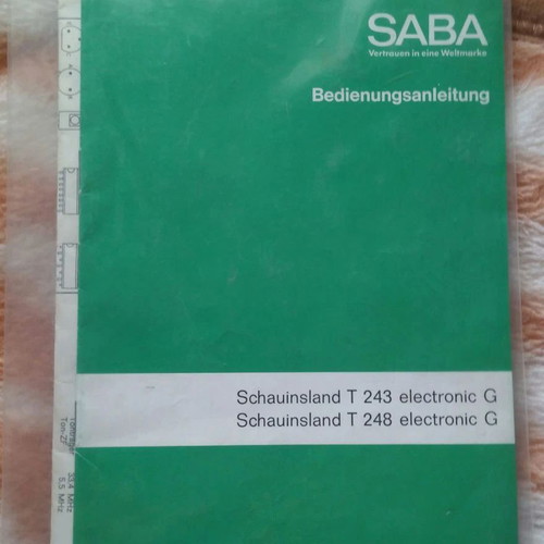 SABA Television Documents with Tubes from 1960s in Excellent Condition