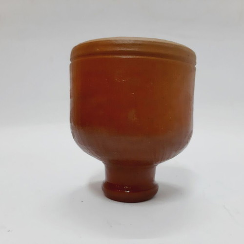 Vintage glazed pottery bottle 10 cm like new, rustic decor