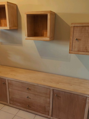 Wall unit with solid wood 4cm thick, like new