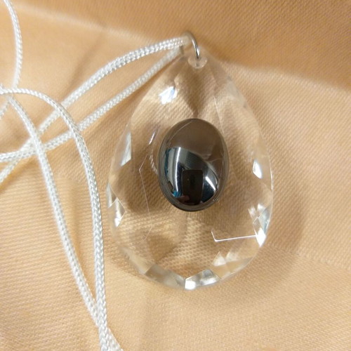 Necklace with glass teardrop