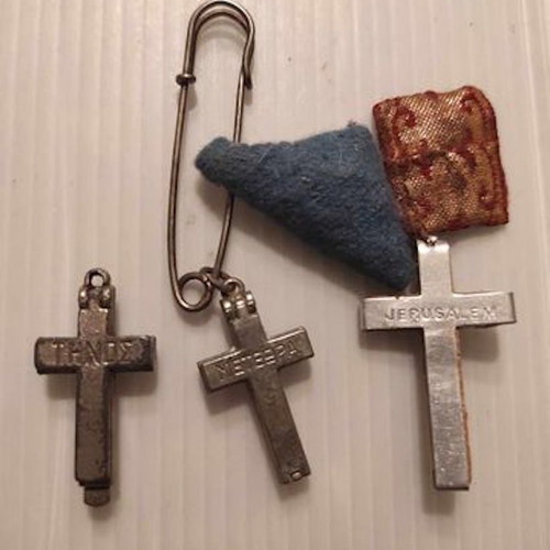 Cross amulets used, set of 3, Meteora, Tinos, Jerusalem