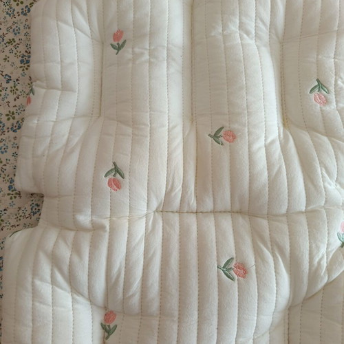 Soft stroller cover with pink tulip embroidery, like new