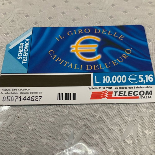 Telecom Italia 2001 phone cards used, 3 pieces, 10,000 L