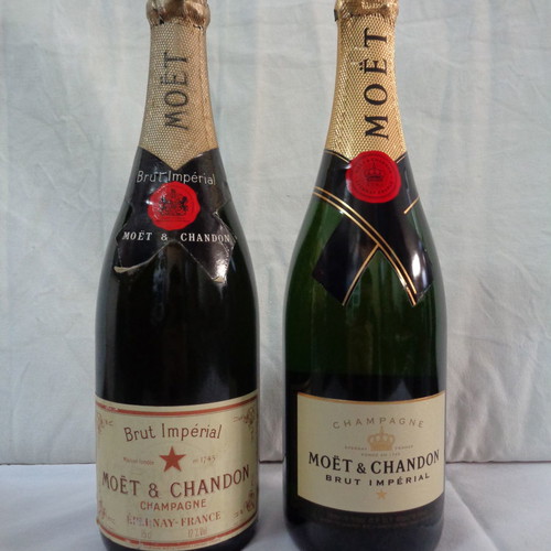 Moët champagne used, different label editions, 1 bottle