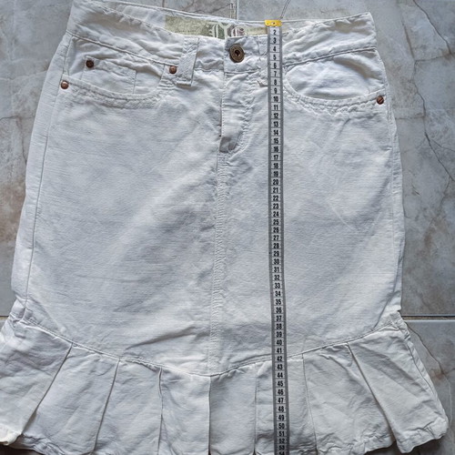 J&Q Summer Skirt new, linen fabric, white, size M
