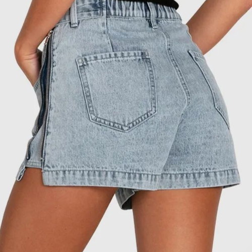 Denim shorts new, size 40, high-waisted, light wash